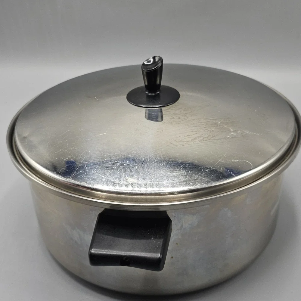 Vintage Regal Pyro 3 Ply 18-8 Stainless Steel 5 Qt Stock Pot & Lid Made USA
